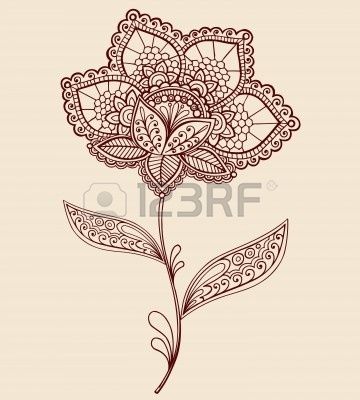 Paisley Pattern Flower Tattoo Sample