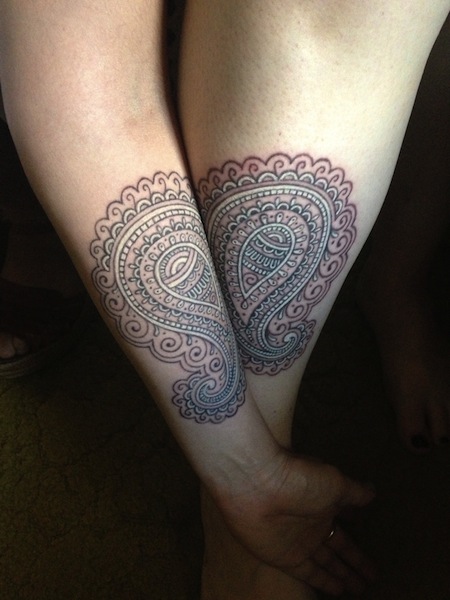 Paisley Pattern Tattoos On Arm Sleeve And Leg