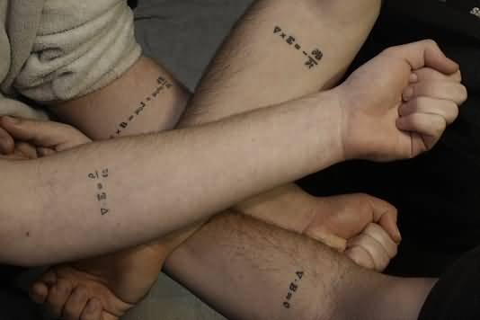 Physics Equation Friendship Tattoos On Forearms
