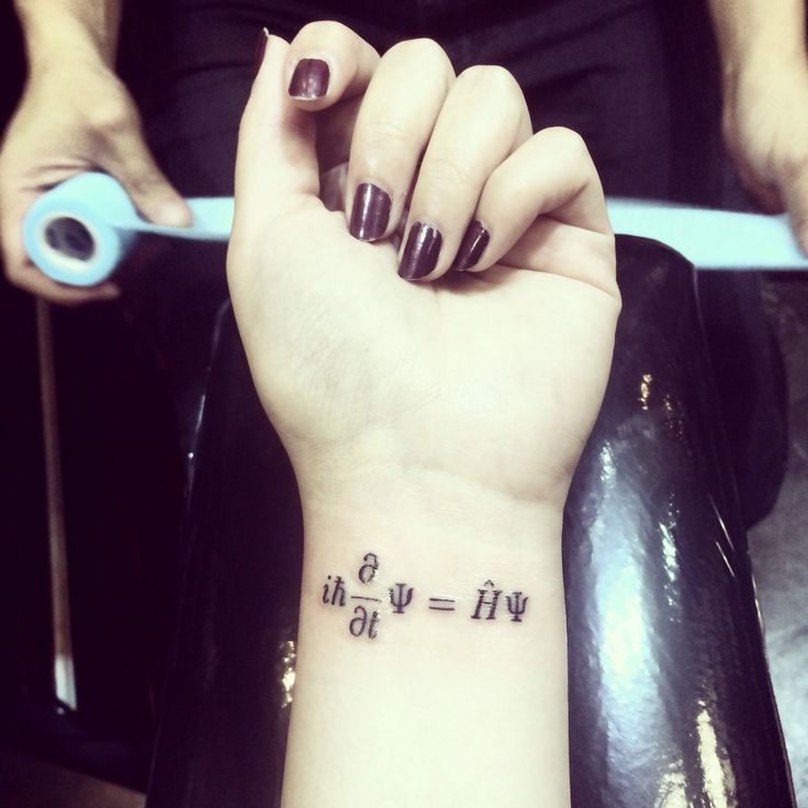 Physics Schrodinger Equation Tattoo On Wrist