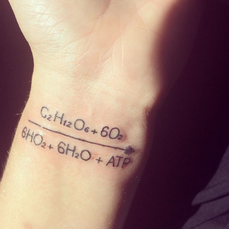 Science Cellular Respiration Equation Tattoo On Forearm