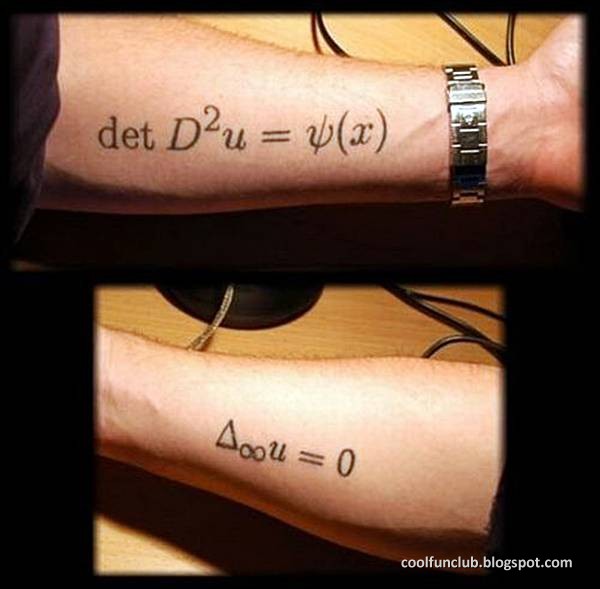 Science Equation Tattoos On Forearms