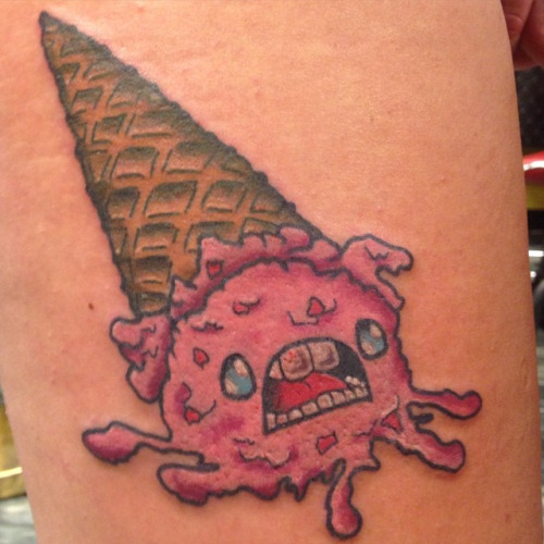 Screaming Ice Cream Cone Tattoo