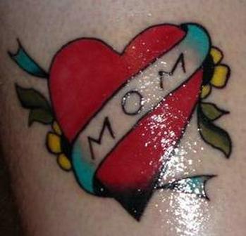 Shiny Mom Heart Tattoo