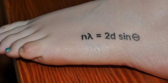 Short Equation Tattoo On Foot