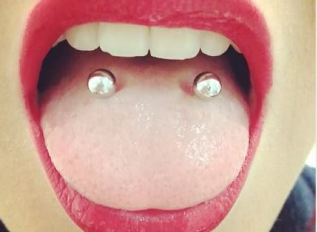 Silver Barbells Oral Piercing For Girls