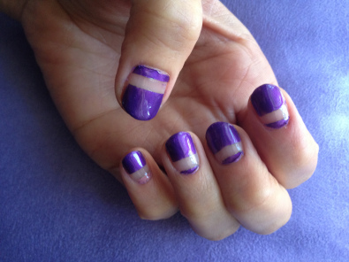 Simple Purple Negative Space Nail Art