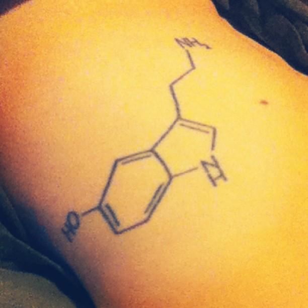 Simple Serotonin Equation Of Chemistry Tattoo
