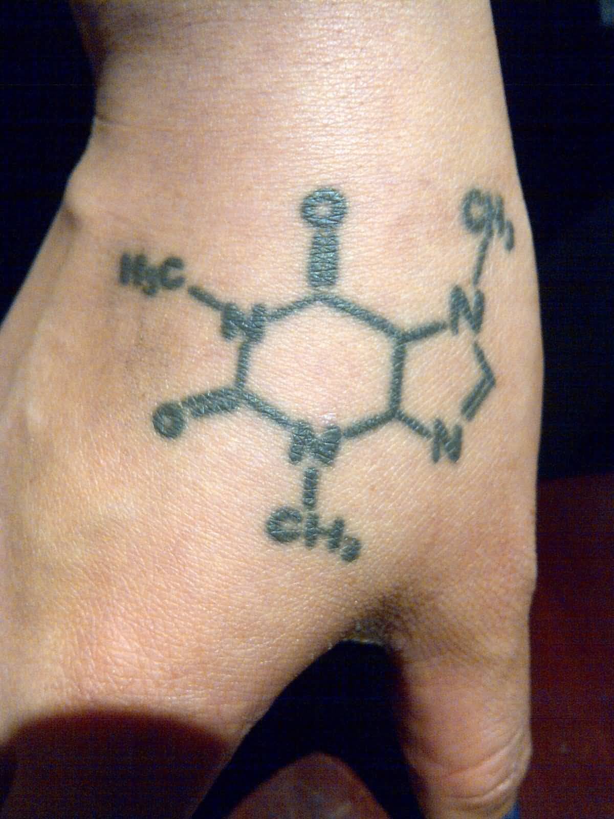 Small Chemistry Formula Equation Tattoo On Hand
