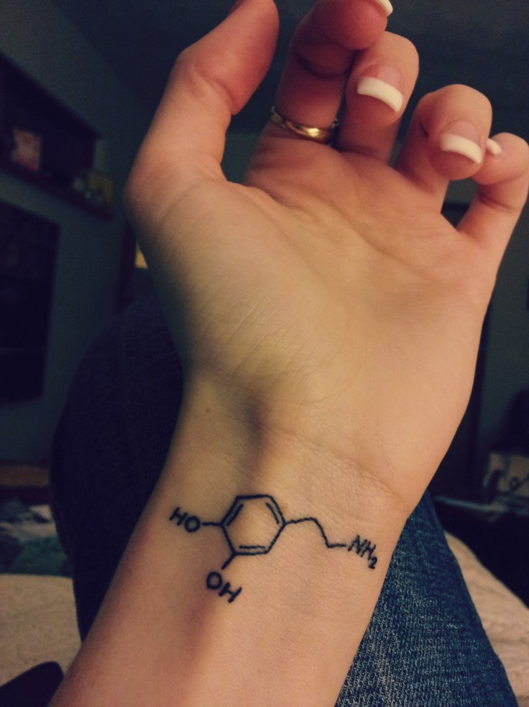 Small Chemistry Molecule Equation Tattoo On Wrist