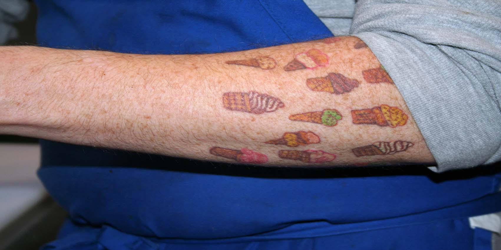 Small Ice Cream Cones Tattoo On Arm Sleeve