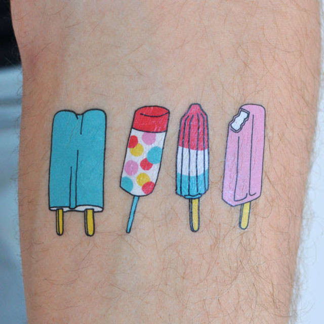 Small Ice Cream Temporary Tattoo