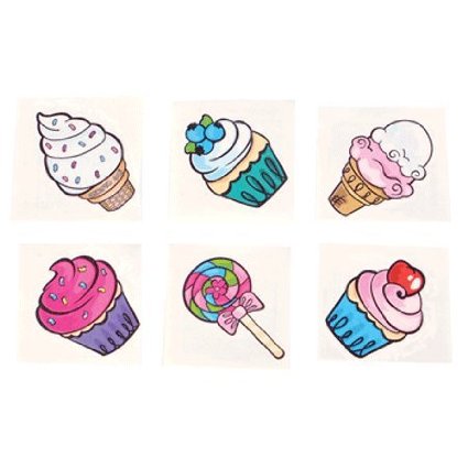Sweet Ice Cream And Cupcake Tattoo Samples Set