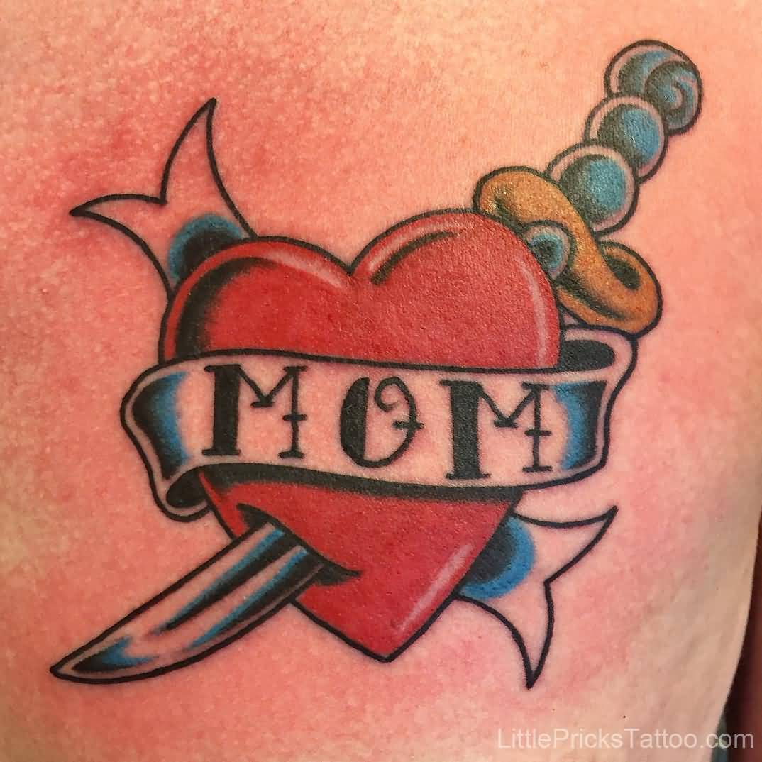 Sword In Mom Heart Tattoo By Travis