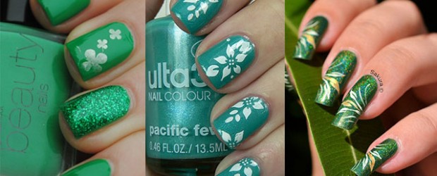 Three Beautiful Green Nail Art Designs