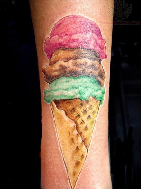 Three Ice Cream Scoops Tattoo
