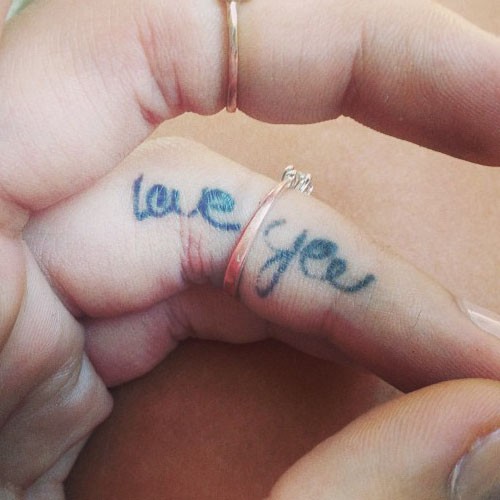 Tiny And Simple Love You Tattoo On Finger