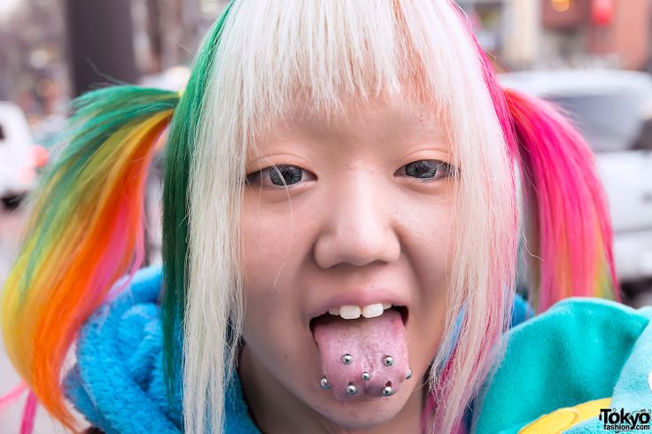 Tokyo Girl With Multiple Tongue Piercing