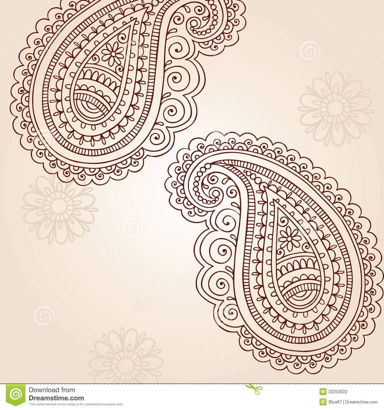 Two Paisley Pattern Tattoo Samples