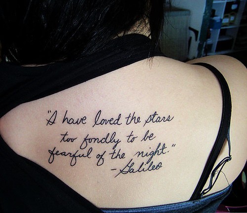 Very Nice Love Quote Tattoo On Upper Back