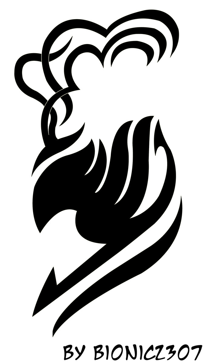Wonderful Black Fairy Tail Logo Tattoo Design By Bionic2307
