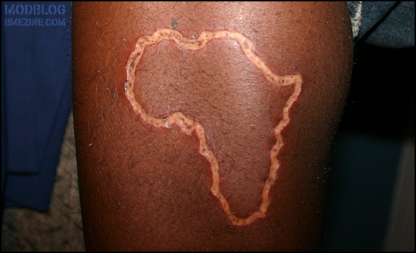African Map Scarification Tattoo