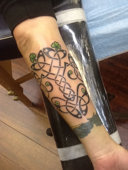 Amazing Celtic Tree Of Life Tattoo On Left Arm Sleeve