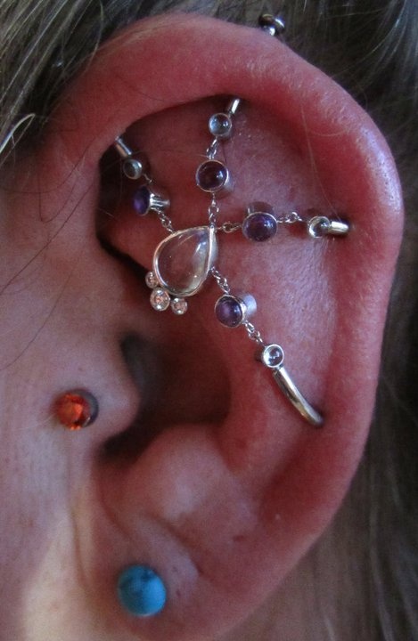 Amazing Ear Project Piercing On Girl Left Ear
