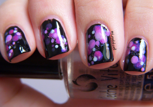 Amazing Purple Polka Dots Nail Design Idea