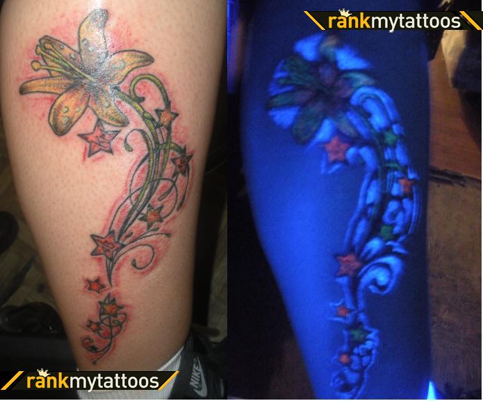 Amazing Uv Flower Tattoo