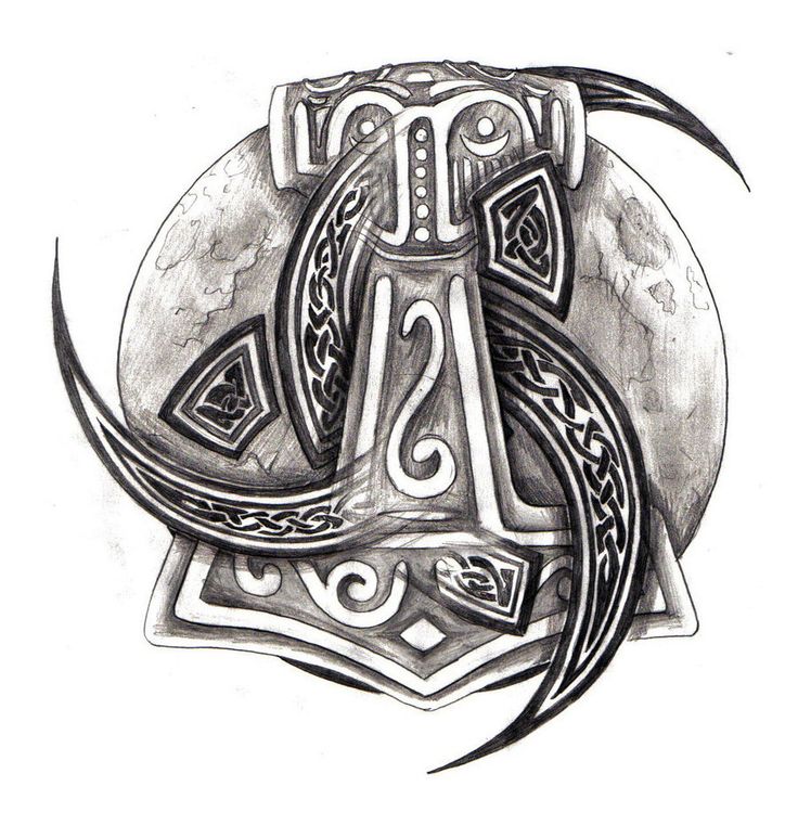 Anchor And Odin Horns Tattoo Design