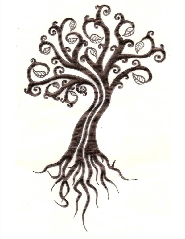 Attractive Brown Tree Of Life Tattoo Design By Amba09