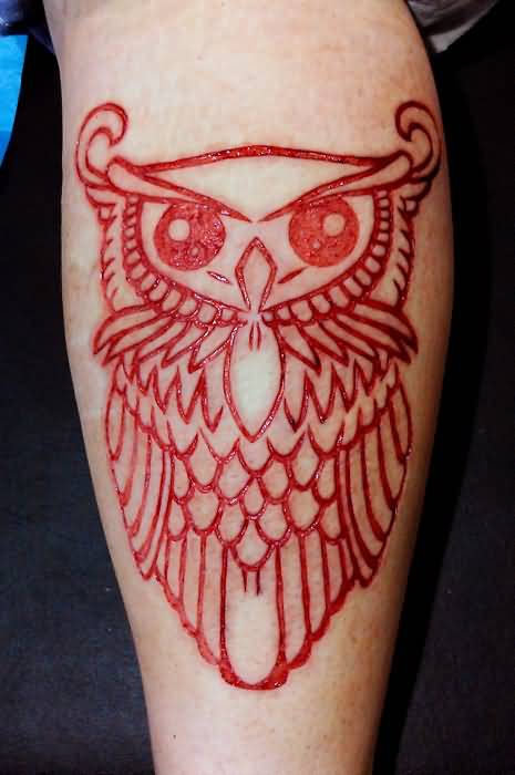 Attractive Owl Scarification Tattoo On Arm