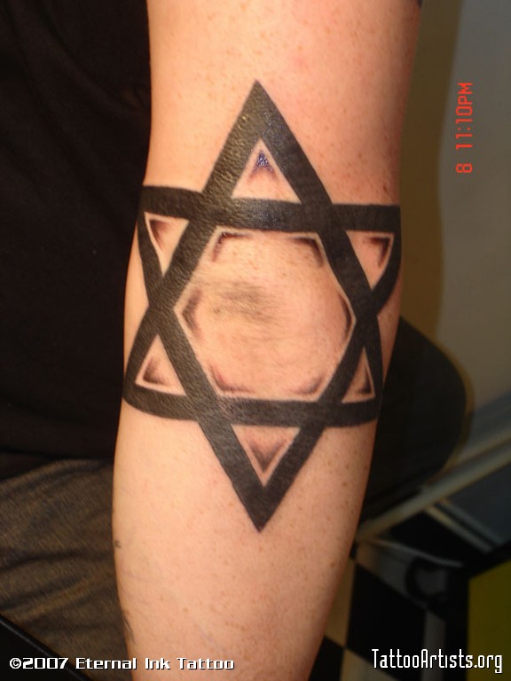 Attractive Star Of David Tattoo On Forearm