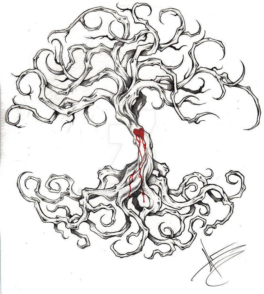 Attractive Tree Of Life Tattoo Design By ShawnCoss