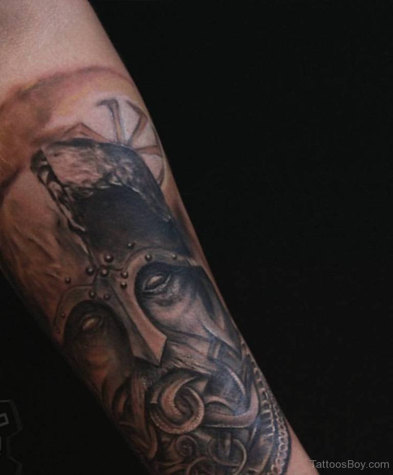 Awesome Pagan Tattoo On Arm Sleeve