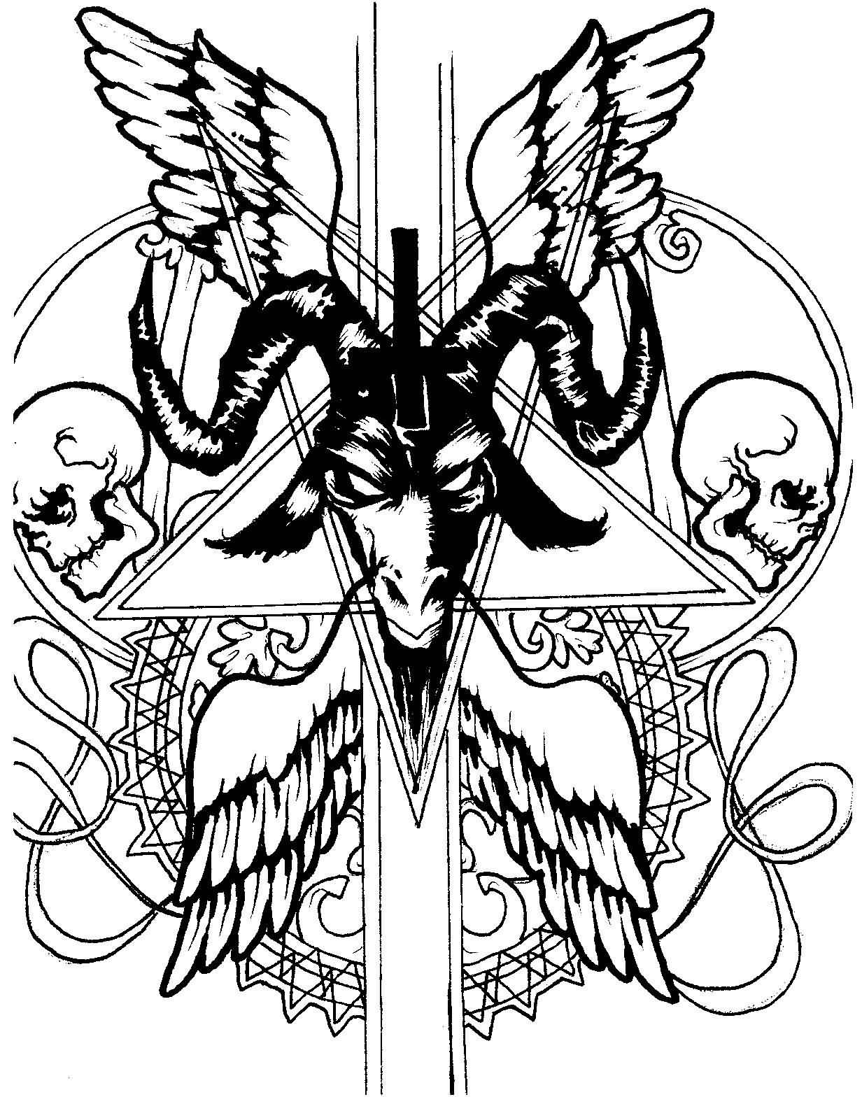 Awesome Satan Tattoo Design By TheWidowMaker