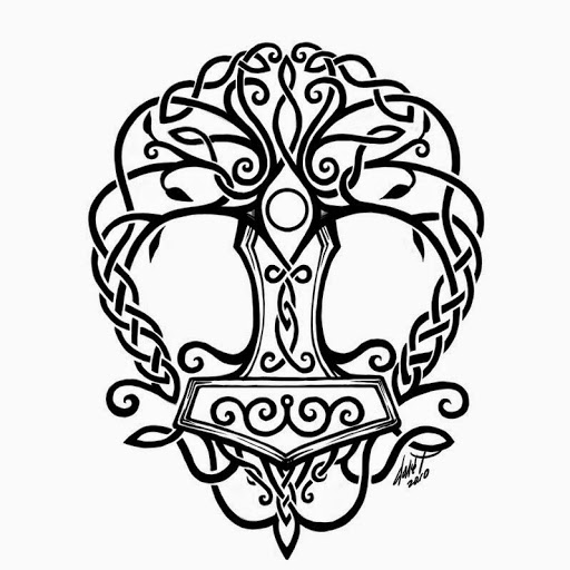 Awesome Viking Tree Of Life Tattoo Design