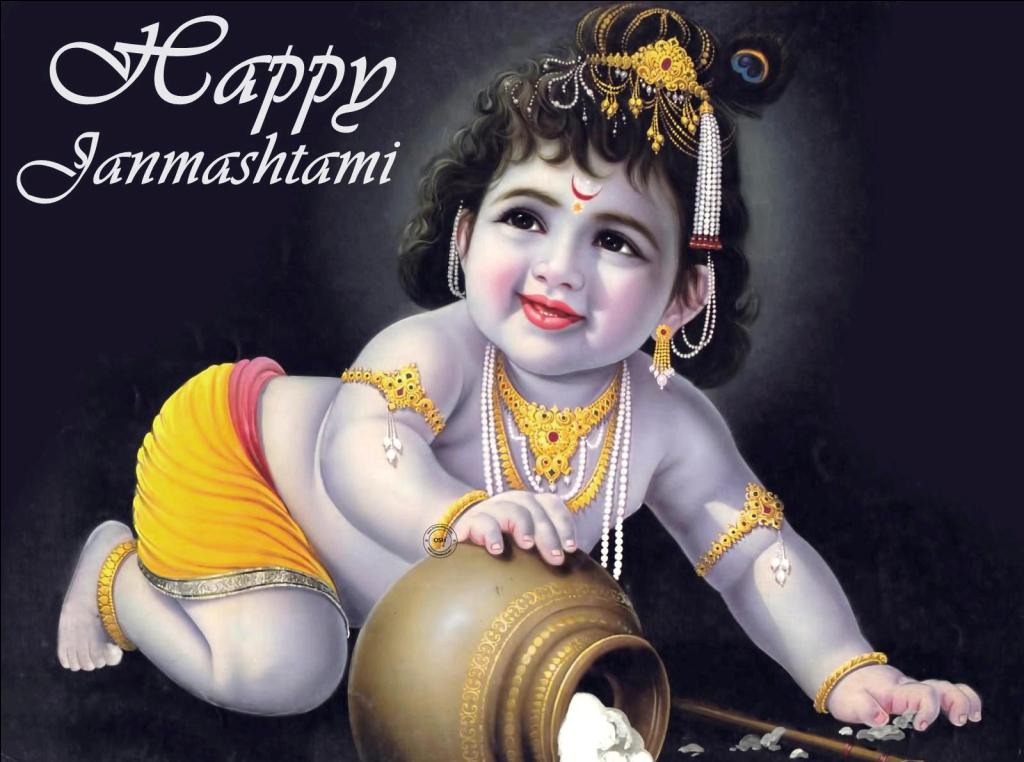 Baby Krishna Picture Happy Janmashtami
