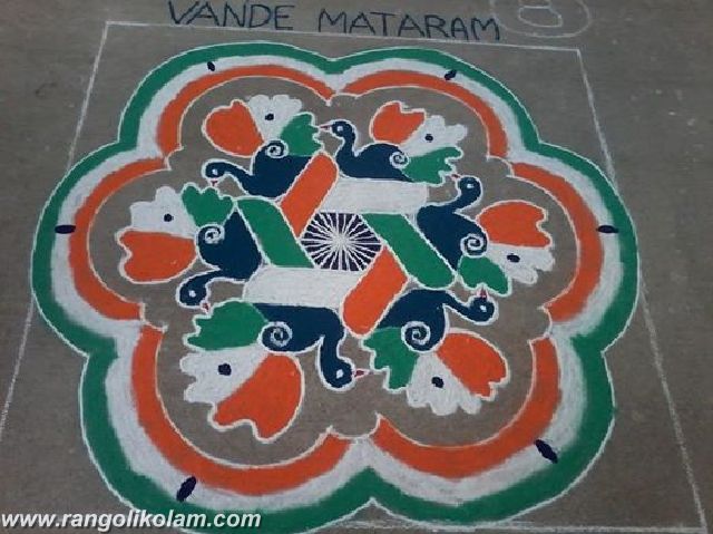 Beautiful Rangoli Design For Independence Day Of India