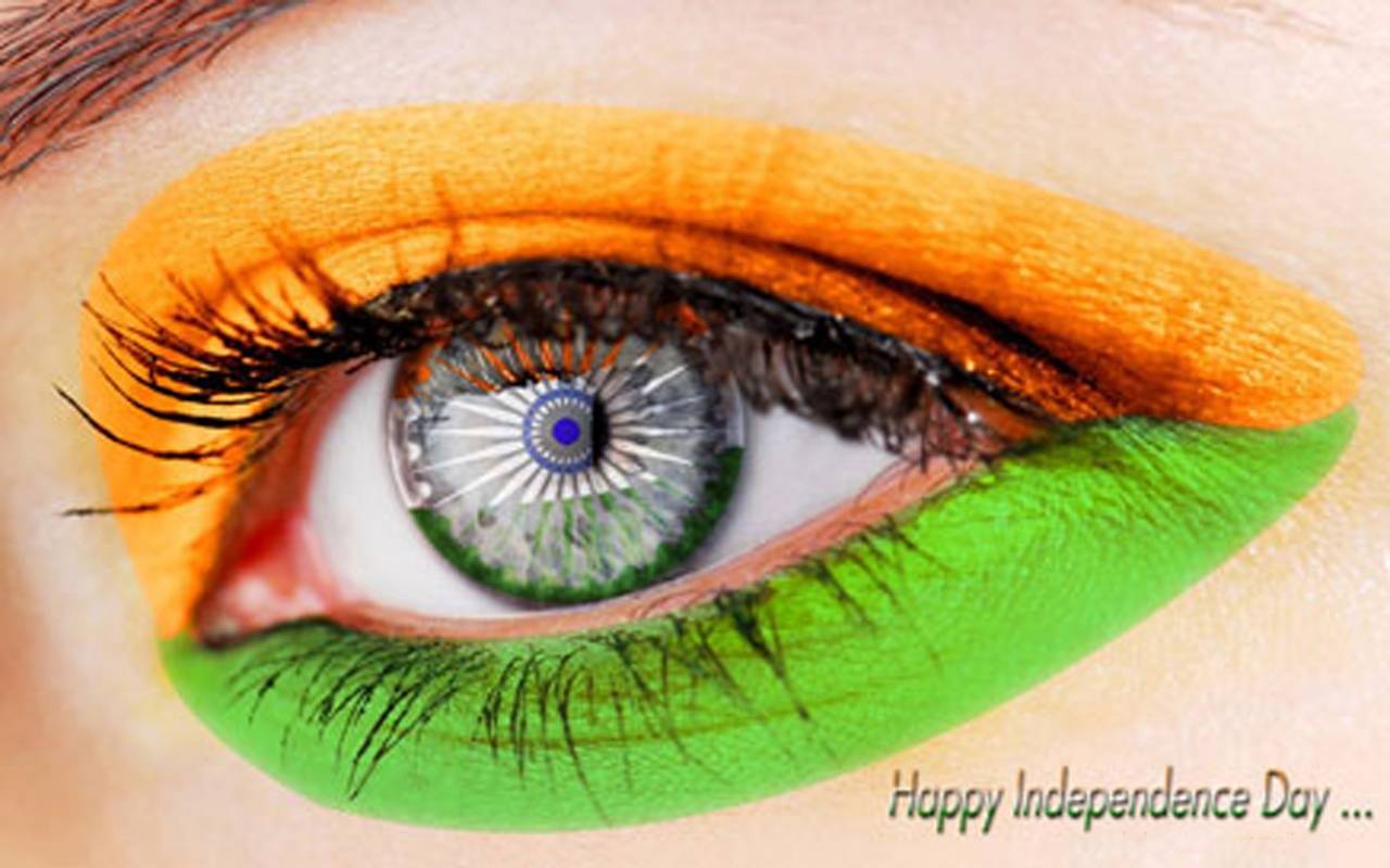 Beautiful Tri Colored Eye Happy Independence Day Picture