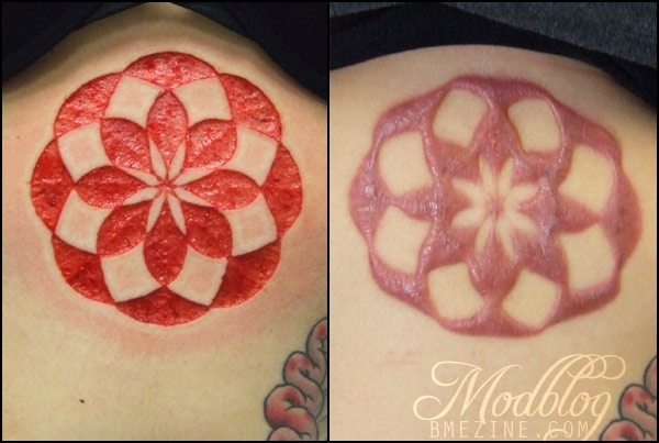 Before And After Scarification Tattoo