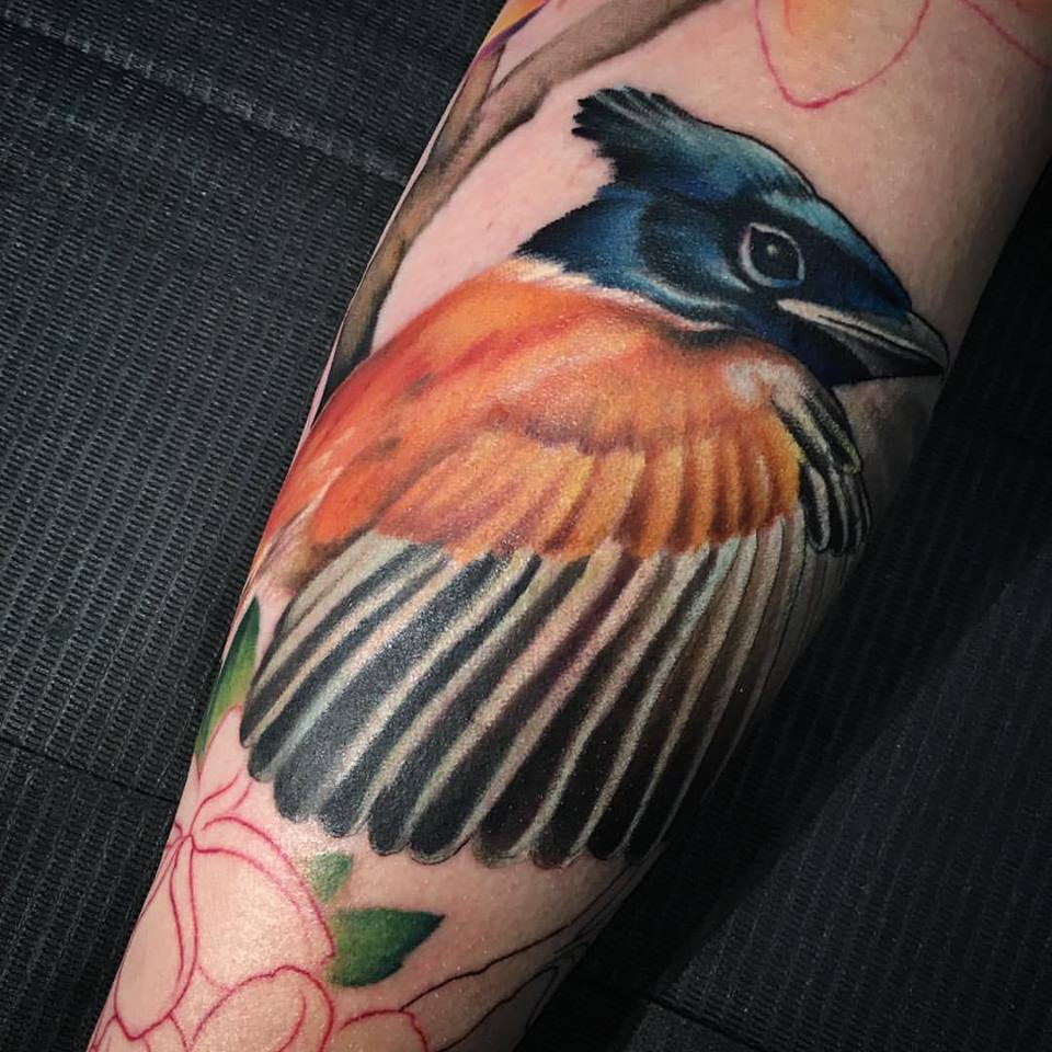 Bird Tattoo On Arm by Melissa Fusco
