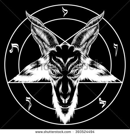 Black Binary Satanic Symbol Tattoo Design