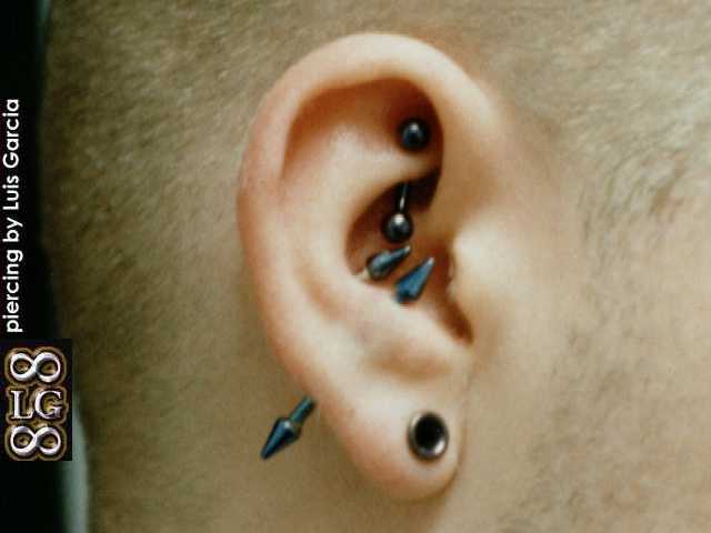 Black Spike Barbells Ear Project Piercing