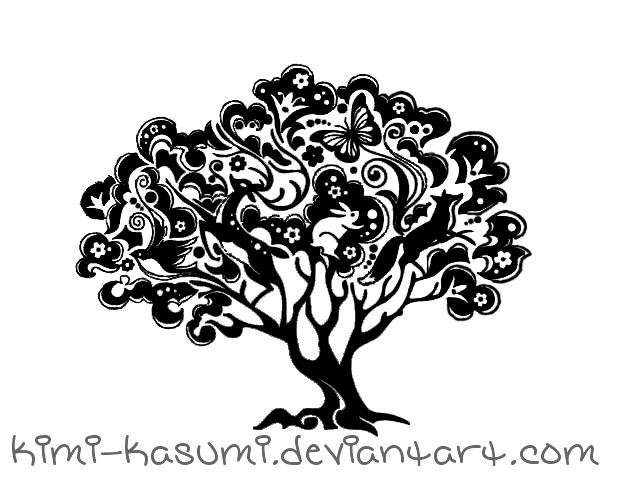 Black Tree Of Life Tattoo Stencil By Kimi Kasump