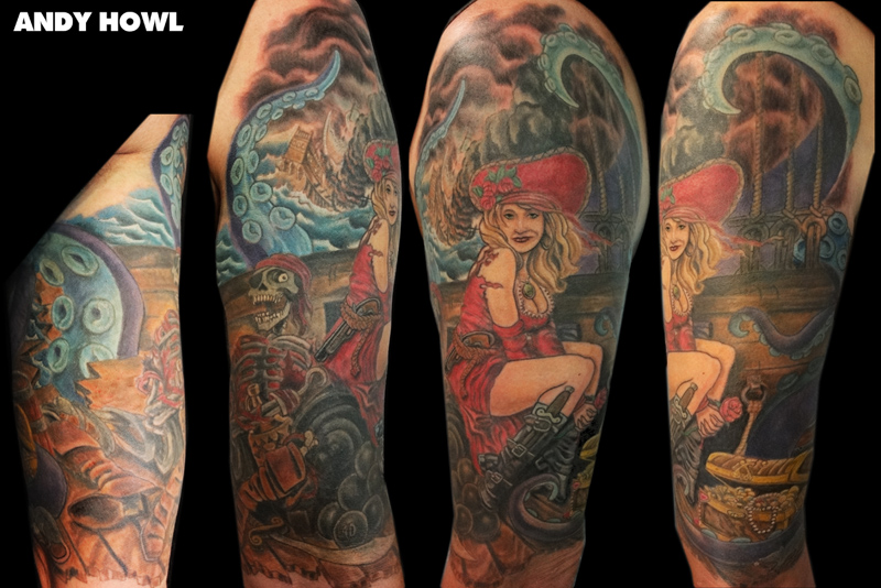 Brilliant Pirate Girl with Octopus Tattoo By Andy Howl