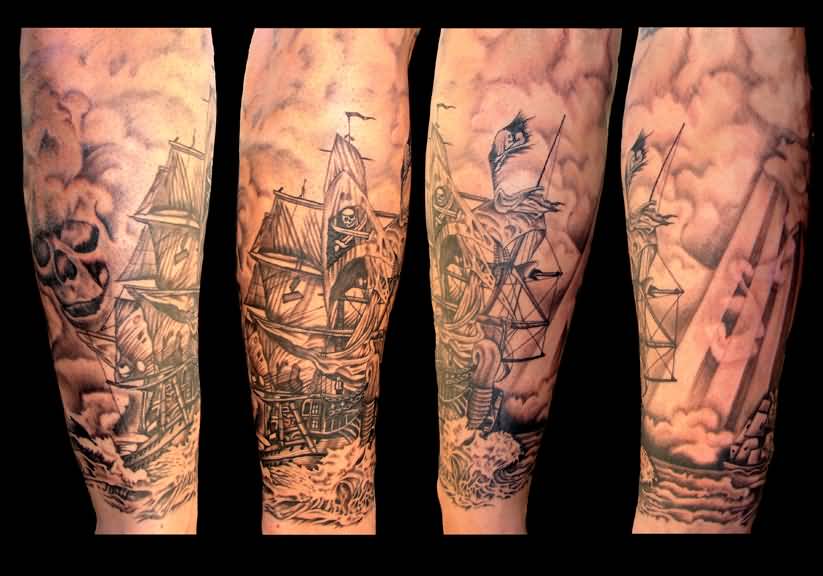 Brilliant Pirate Ship Tattoo