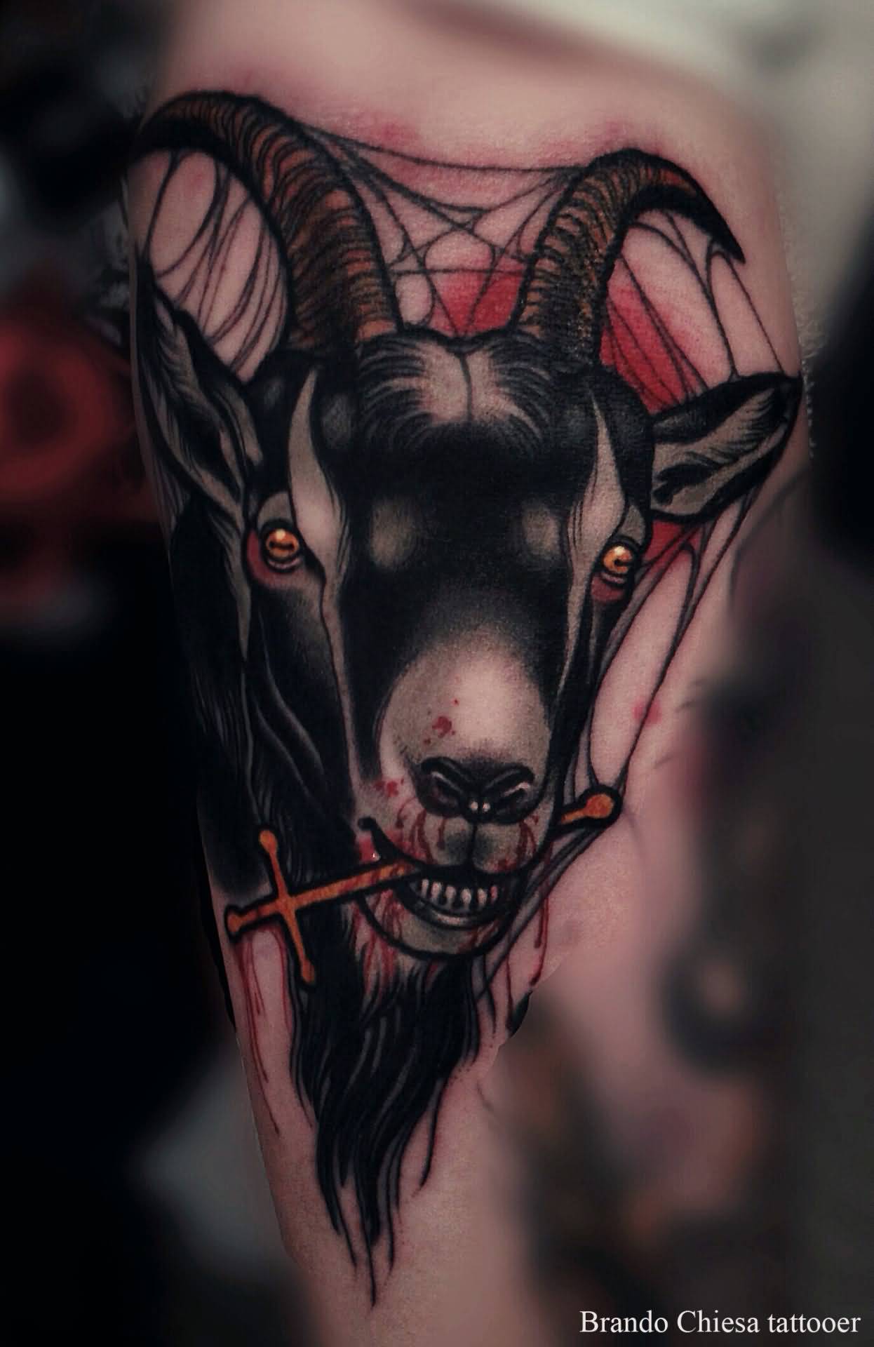 Brilliant Satan Goat Tattoo