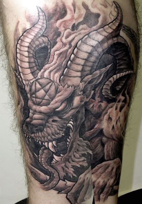 Brilliant Scary Satan Tattoo